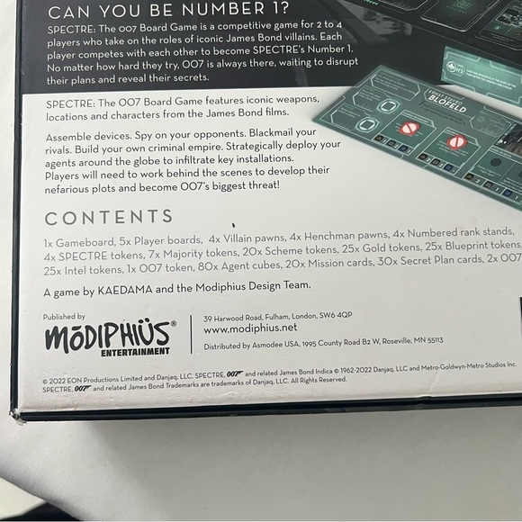 Spectre 007 JAMES BOND Board Game Strategy Challenging New In Box 2-4 Players - Picture 10 of 11